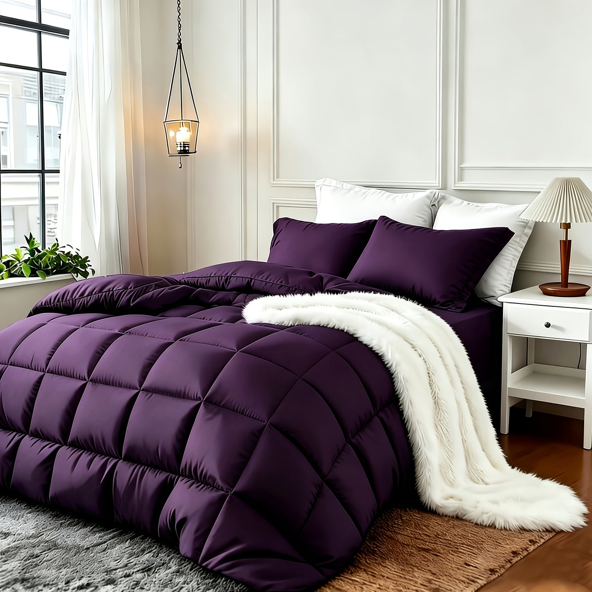 2/3pcs Red/Black Comforter Set Queen King Twin, All Season Comforter, 1Comforter, 1/2Pillowcases, Box Stitch Quilt, Hotel & School Quality Comforter, Home Bedding, Kids Room Decor, Halloween Christmas Holiday Gifts, Random Color