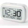 Transparent Digital Alarm Clock with Temperature, Humidity and Snooze, Battery Operated Modern Desk Clock for Bedroom, Office and Shelf Decor