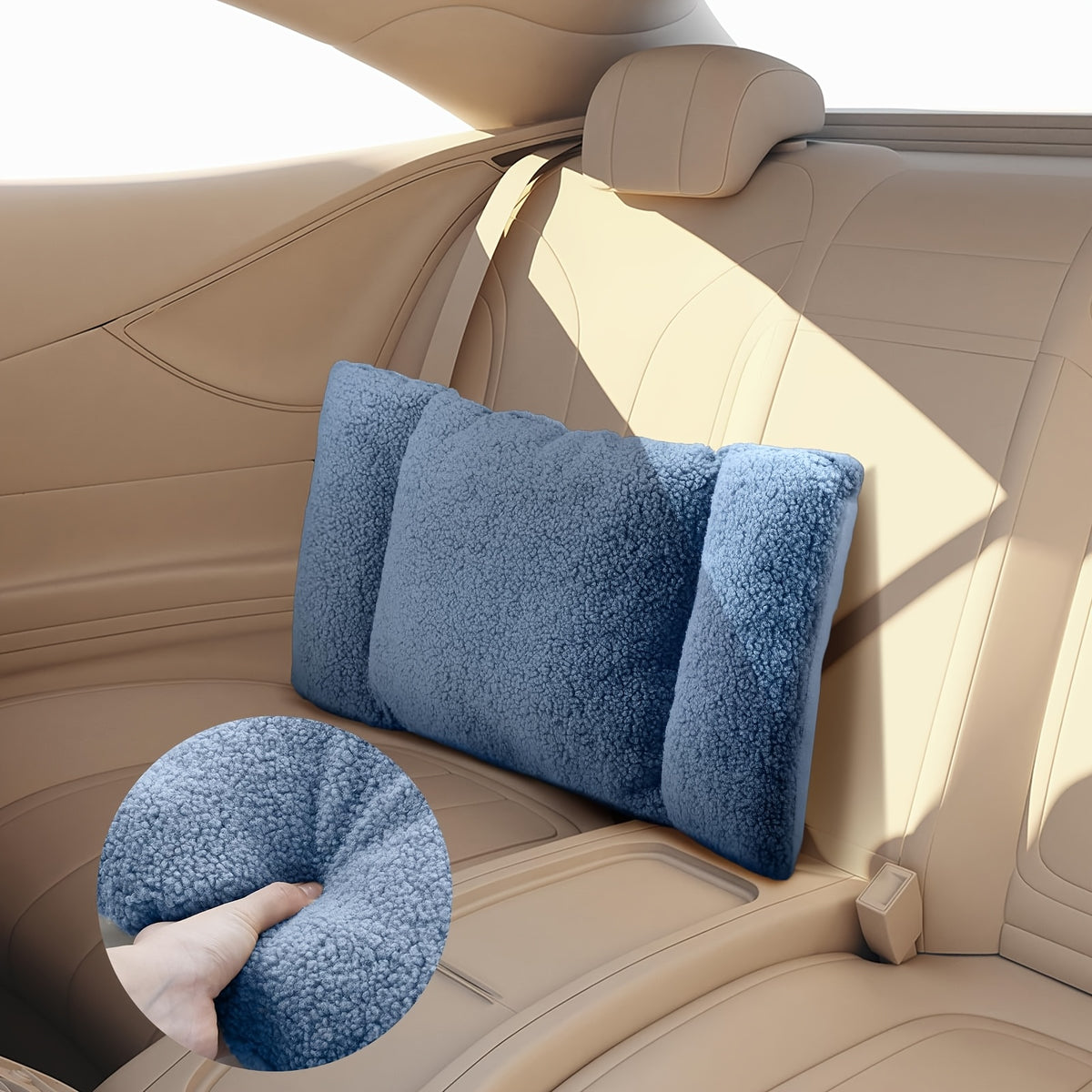 3-Stage Adjustable Waist Support Pillow for Office Chairs And Sofas, Soft Polyester Fiber Backrest Pad with Knots, Hand Washable Gray Home Office Comfort