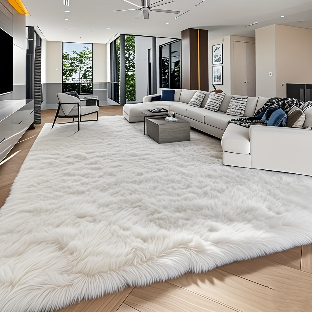 Extra Large Fluffy Shaggy Rug Suitable for Living Room Bedroom Carpet - Plush Soft Modern with Shag Carpet, Machine Washable Black Fuzzy Rug Suitable for Playroom,, Cozy Indoor Decor for Christmas Gift