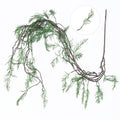 Artificial Trailing Greenery Vine, 62.99-Inch Plastic Hanging Plant with Fine Fern-Like Foliage and Branching Stems for Home Office and Shelf Decor