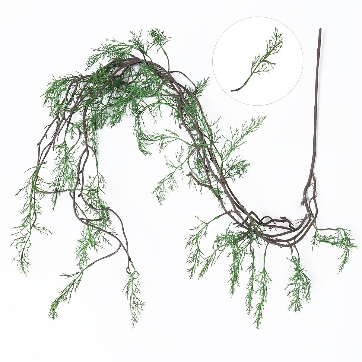 1pc Large Realistic Artificial Ivy & Fern Hanging Plant - High-End Lifelike Fake Vine with Lush Green Foliage, Durable Plastic Indoor/Outdoor Decoration for Home, Office, Porch, Balcony - Low-Maintenance Year-Round Greenery, No Batteries/Electricity
