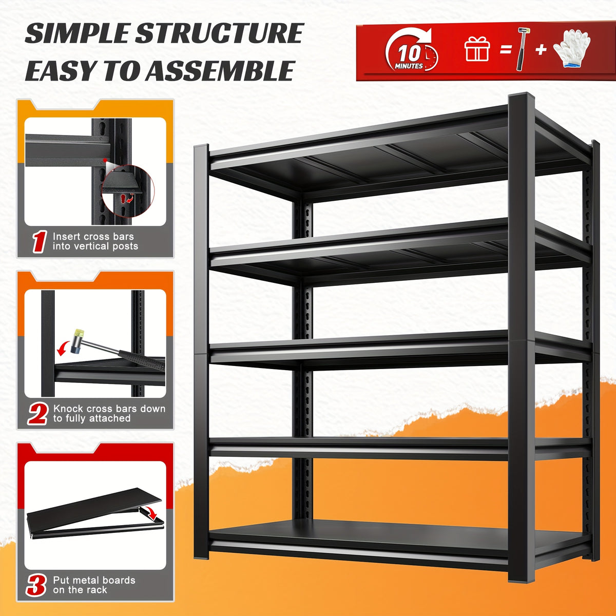 Double Mesh Shelf - Furniture Storage Shelf, Utility Shelves