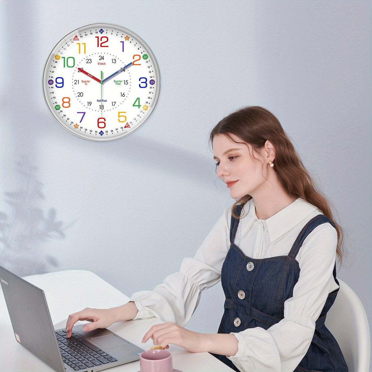 Modern Wall Clock for Bedroom & Classroom, Silent Non-Ticking Quartz Clock, Battery Operated (AA Batteries Not Included), Decorative Timepiece for Living Room & School, 8/10/12/14/16 Inch Options-Perfect Teacher's Day & Back-to-School Gift