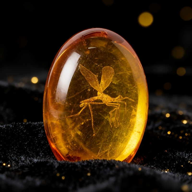 Amber Resin Replica Mosquito | Collectible Paperweight | 3 Inches Tall