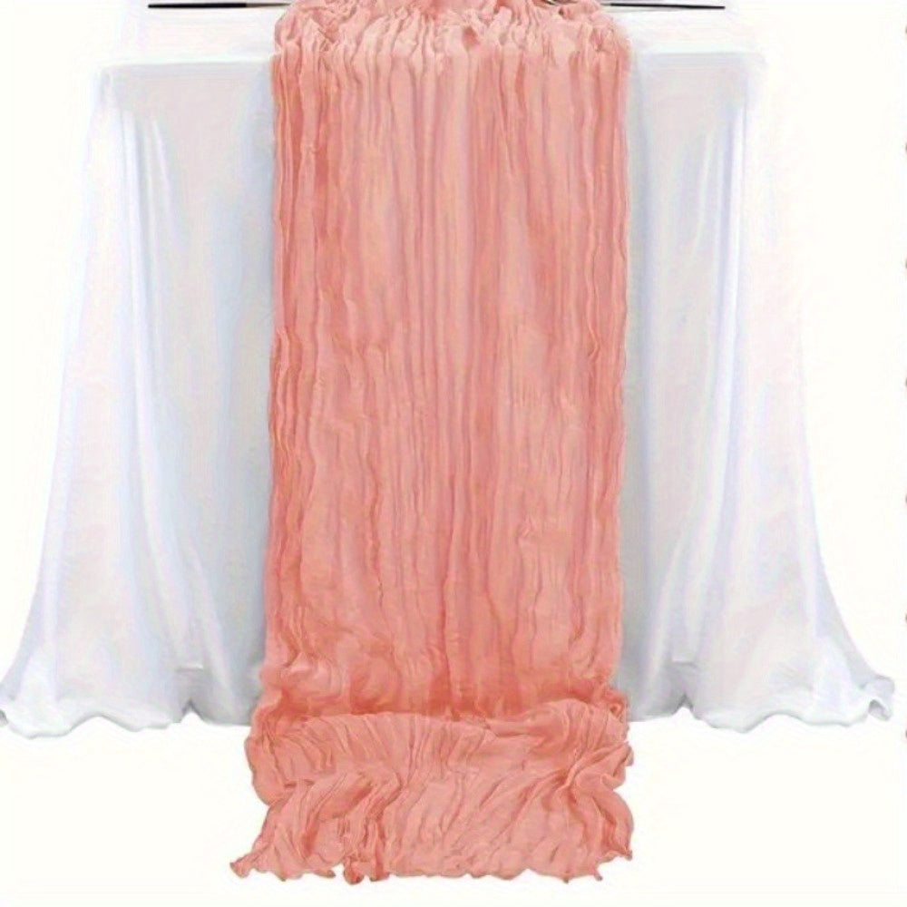 10pcs Pcs Cheesecloth Table Runner Suitable for Wedding Reception, -Edged Sheer Gauze Table Decor with -Edged Edges, Rectangular Runners for Boho Rustic Bridal Shower, Birthday Party, Graduation, Outdoor Events - Multi-Color