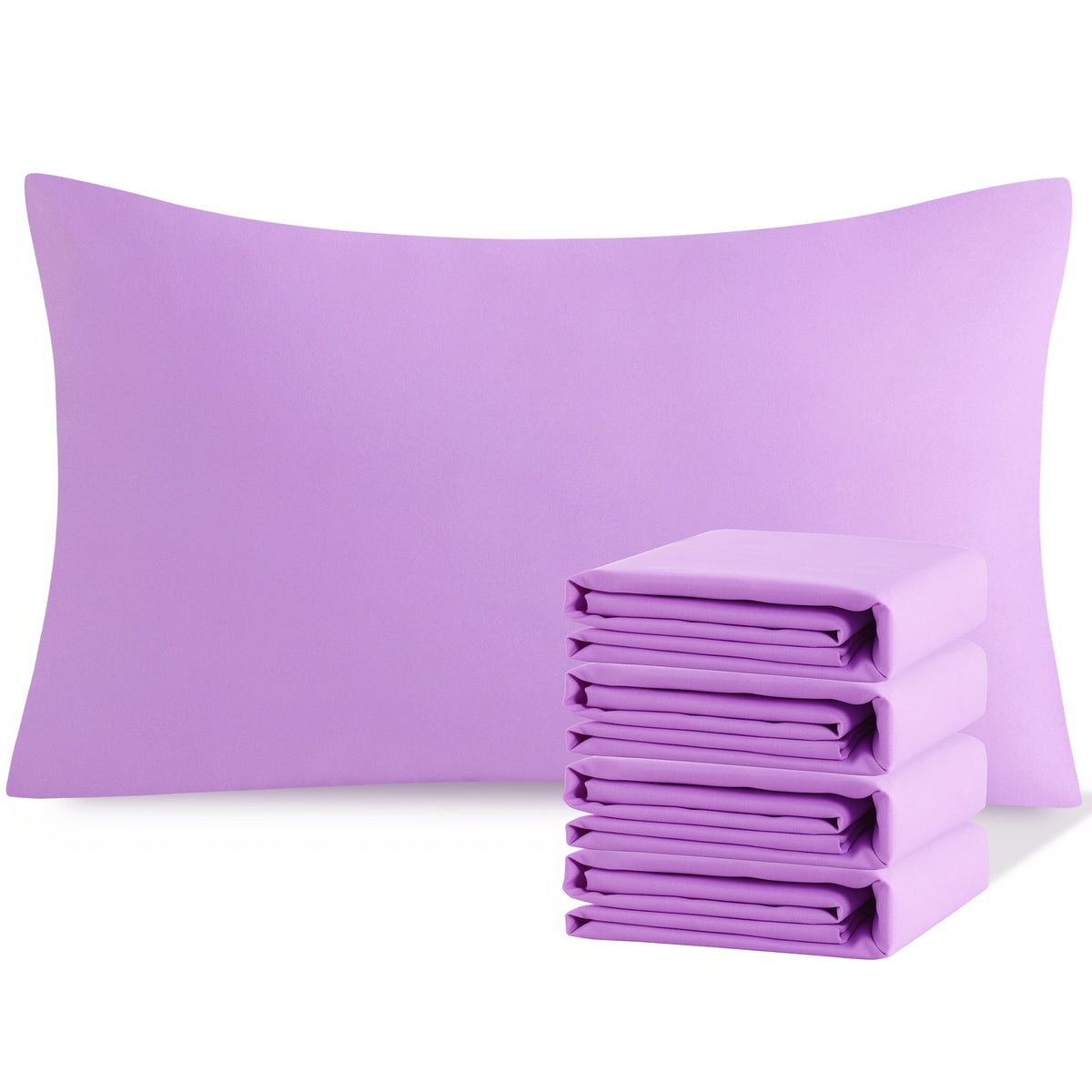 4 Pack 20x30 Brushed Microfiber Pillowcases | Envelope Closure, Soft, Wrinkle-Free, Fade-Resistant, Solid Color, Viscose Blend