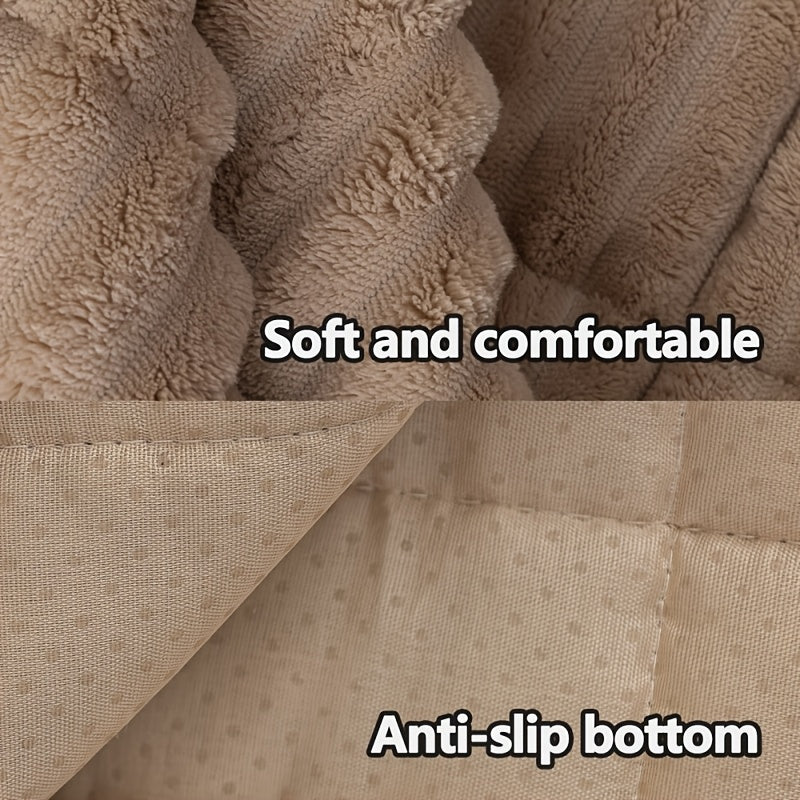 1pc Bohemian Style Sofa Cover, Plush Thick Warm Sofa Cover with Ruffled Edges, a Pet'S Favorite, Home Protection And Decoration Cover