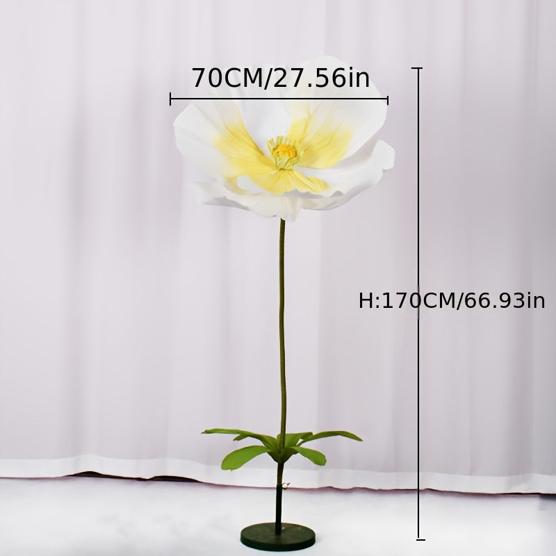 1pc, Super-large Poppy Artificial Flowers Fell To The Ground, Visited The Shopping Mall, Shop Window Decoration, Wedding Scene Decoration, Artificial Fake Flowers, Paper Flowers, Paper Art Flowers
