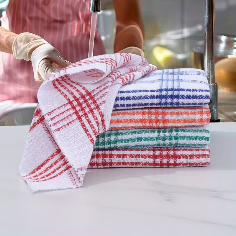 Kitchen Cleaning Dishcloths, 12-Piece Random Style Soft Absorbent Reusable Cloth Set for Dishwashing, Countertop Wiping and Everyday Household Cleanup