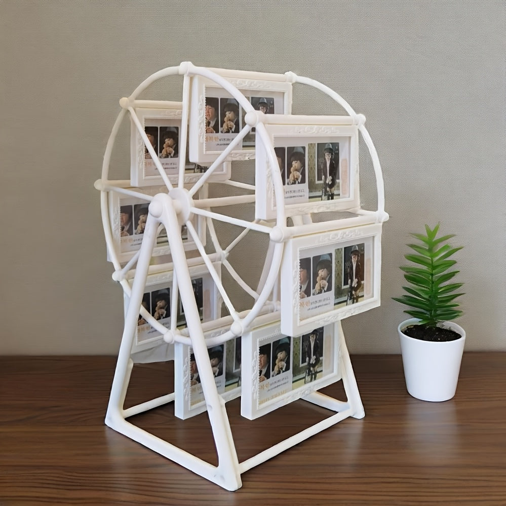 Vintage Rotating Ferris Wheel Photo Frame - 8 4-inch Photo Frames - Exquisite Living Room, Bedroom, Desk Furnishings - Perfect for Valentine'S Day, Birthday, Christmas Gifts (Frame Material ABS Plastic)