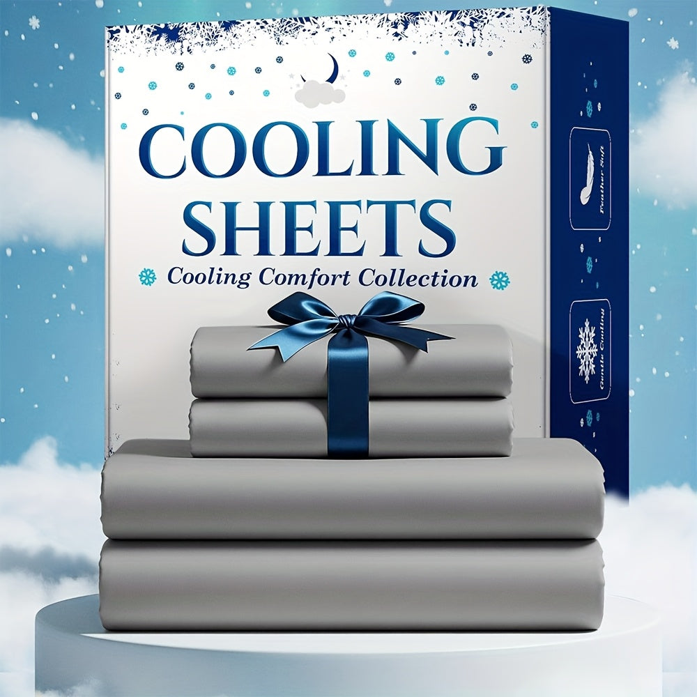 3/4pcs Cooling Bamboo Bed Sheet Set, Kids 4000 TC Extra Deep Pocket 20 Inch Bed Sheet, Luxury Soft Hotel & Cooling Sheet Set for Hot Sleepers, Wrinkle And Shrink Resistant, Fitted Sheet And Flat Sheet And Pillowcases