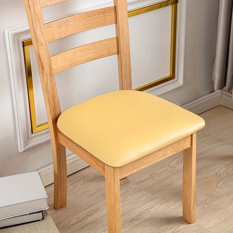 4/6pcs 100% Waterproof PU Dining Chair Slipcovers - Removable Upholstered Chair Cushion Cover For Dining Room, Kitchen, Hotel, And Home Decor