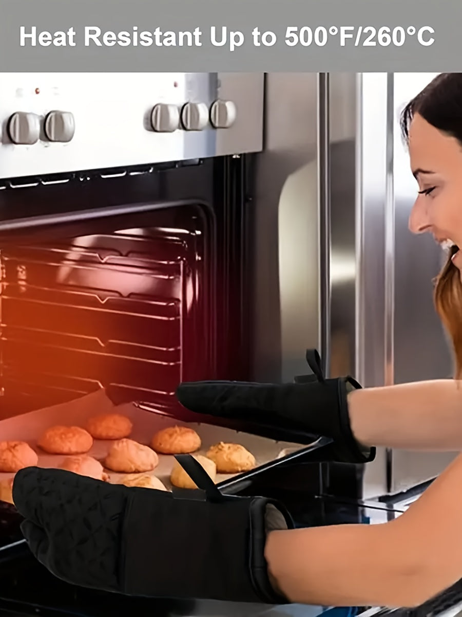 6pcs Oven Mitts And Pot Holders/ 1 Pair Oven Mitts, Kitchen Oven Glove High Heat Resistant Oven Mitts And Potholder With Non-Slip Surface For Cooking, Mother'S Day Gift