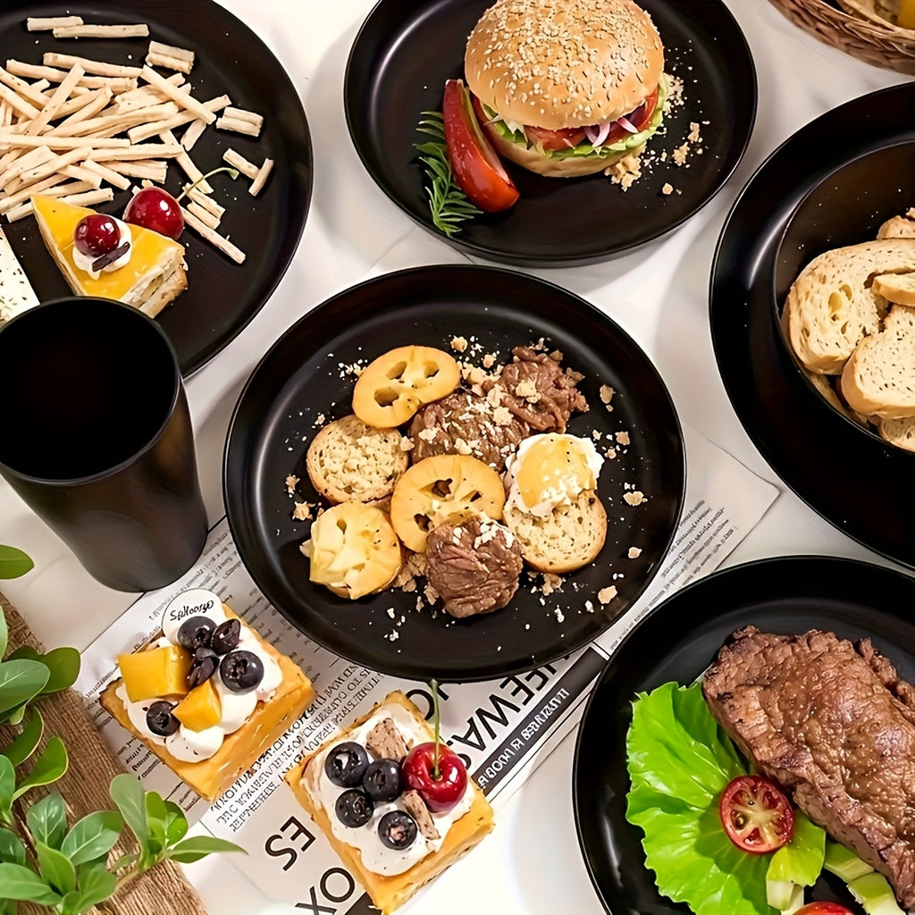 32/16pcs Dinnerware Set Made from Wheat Straw, Designed for 8 Or 4 People, Includes Kitchen Additions, Unbreakable Modern Plates, Dessert Plates, Bowls, And Cups. Safe for Dishwasher And Microwave, Lightweight for Camping And Daily Use