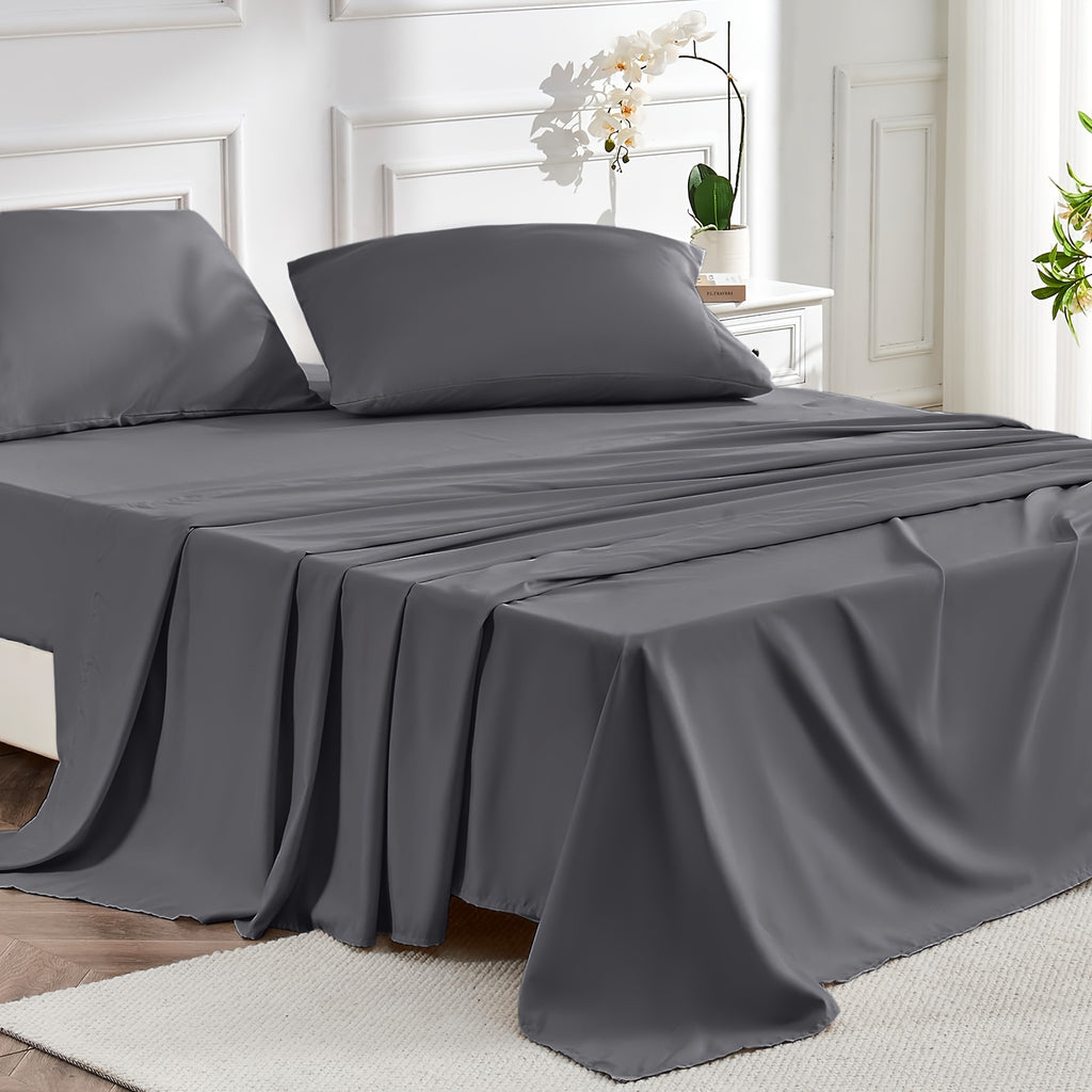 4pcs 2000 Thread Count Cooling Bamboo Bed Sheets Set, Breathable Soft Hotel Bed Sheets with 16" Deep Pocket, Wrinkle & Shrink Resistant, Includes Fitted Sheet, Flat Sheet & 2 Pillowcases, All-Season Luxury Bedding for Hot Sleepers