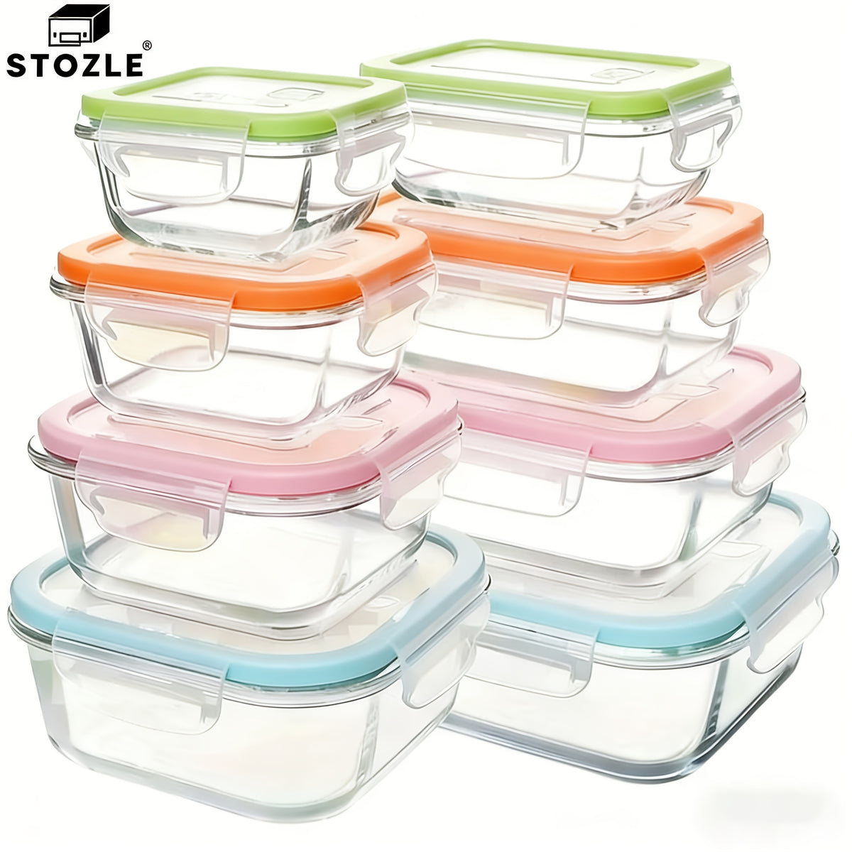 16pcs Sealed Glass Food Storage Containers, Lunch Box, Microwave, Oven - Great For Salads, Fruits, Vegetables And Sandwiches, Lunch Box | Sealed Storage | Durable Glass, Food Storage Containers (8 Lids + 8 Containers)