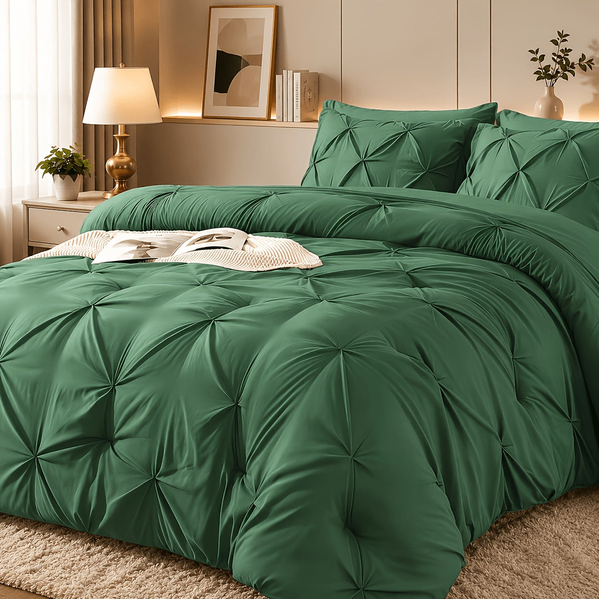 2/3pcs Solid Color Diamond Quilted Large/King Size Bedding, Soft, Comfortable, and Fluffy with Microfiber Filling and Lightweight, Breathable Fabric. Easy to Care for, Warm for All Seasons. Includes Comforter and Pillowcases. Luxurious Quality