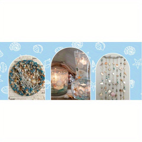 1200pcs Tiny Seashells& 21 Starfish Mixed Bulk Beach Small Shells for Home Decor, Beach Theme Party Decorations, Fish Tank Aquarium Decor, Sea Shells for Crafting Vase Filler, Beach Candle