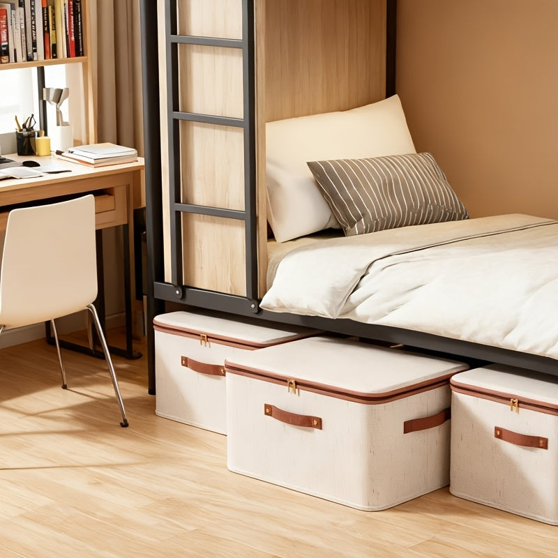 2-Pack Foldable Storage Bins with Lids - Large Capacity, Space-Saving Organizer for Clothes, Blankets, Books, Under-Bed Storage