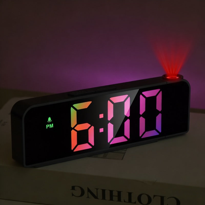 Projection Alarm Clock, Ceiling Projection Alarm Clock, 7.7-inch Large Display Screen, LED Digital Clock, Snooze Function, Bedroom And Living Room Clock, USB Charging, Night Mode, Projection Alarm Clock, Suitable for Bedroom, Office And Travel.