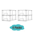 Acrylic Pantry Storage Drawers with Handles, Clear Stackable Organizer Bins in 4, 6, 8 or 10 Packs for Refrigerator Kitchen Cabinet and Bathroom Storage