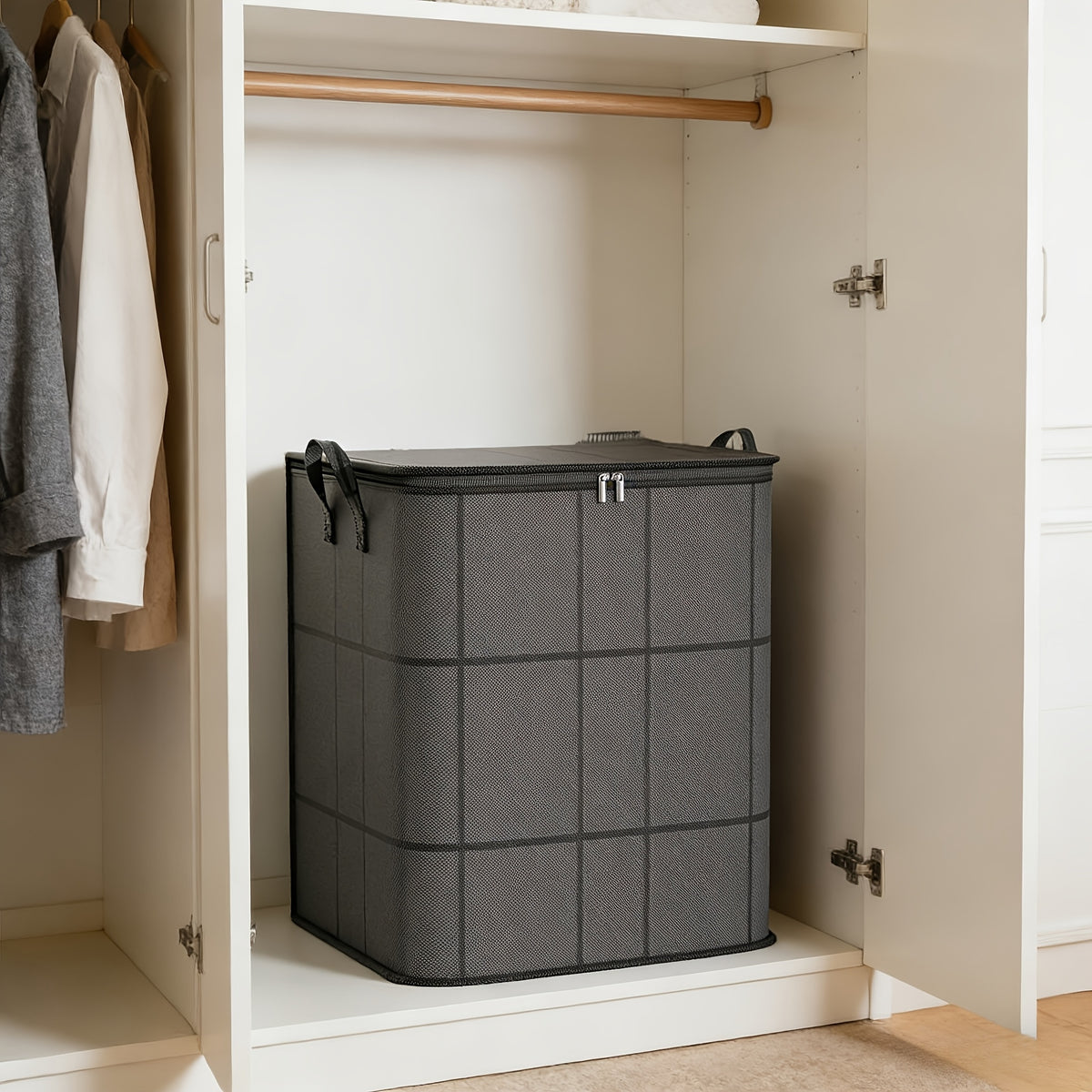 3 Pack Large Clothes Storage Bags, Foldable Wardrobe Storage Bag, Large Capacity Storage Box, Household Double Zipper Organizer Bag with Handles for Clothes And Quilts, Suitable for Moving, Travel, Storage Basket, And Under-Bed Storage Bag