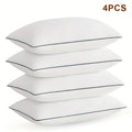 Down Alternative Sleeping Pillows, Soft Standard Size Microfiber Filled Hotel Series Bed Pillow Set in 2 or 4 Pack for Home and Guest Bedrooms