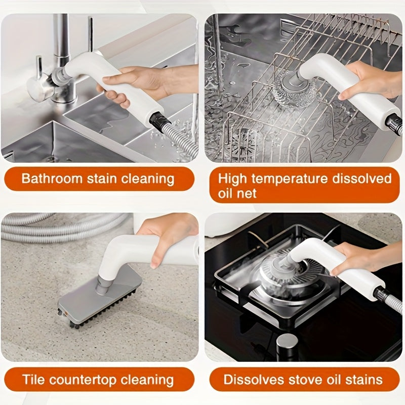 4.4bar High-Power Quick Heating Handheld Steam Cleaner - 6 Multi-Function Nozzles, Large Capacity and Dual Safety Auto-New Power Protection (Kitchen, Sofa, Floors, Bathroom, Air Conditioner, Refrigerator, Car), 47.34oz