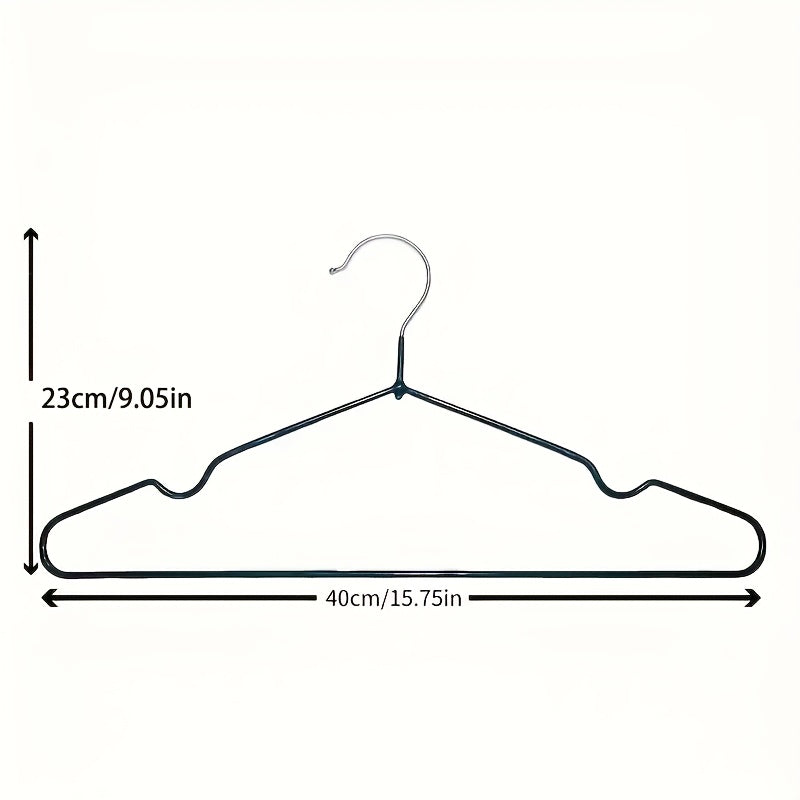 60/50/25/20pcs, Non-slip Heavy-duty Hanger, (15.75" × 7.87"), 40-50g Black Manganese Steel Dip Hanger, Bedroom Storage, Laundry Storage Helper, Advanced Long-lasting Storage Solution For Bedroom And Closet, Wet And Dry, Space-saving Design