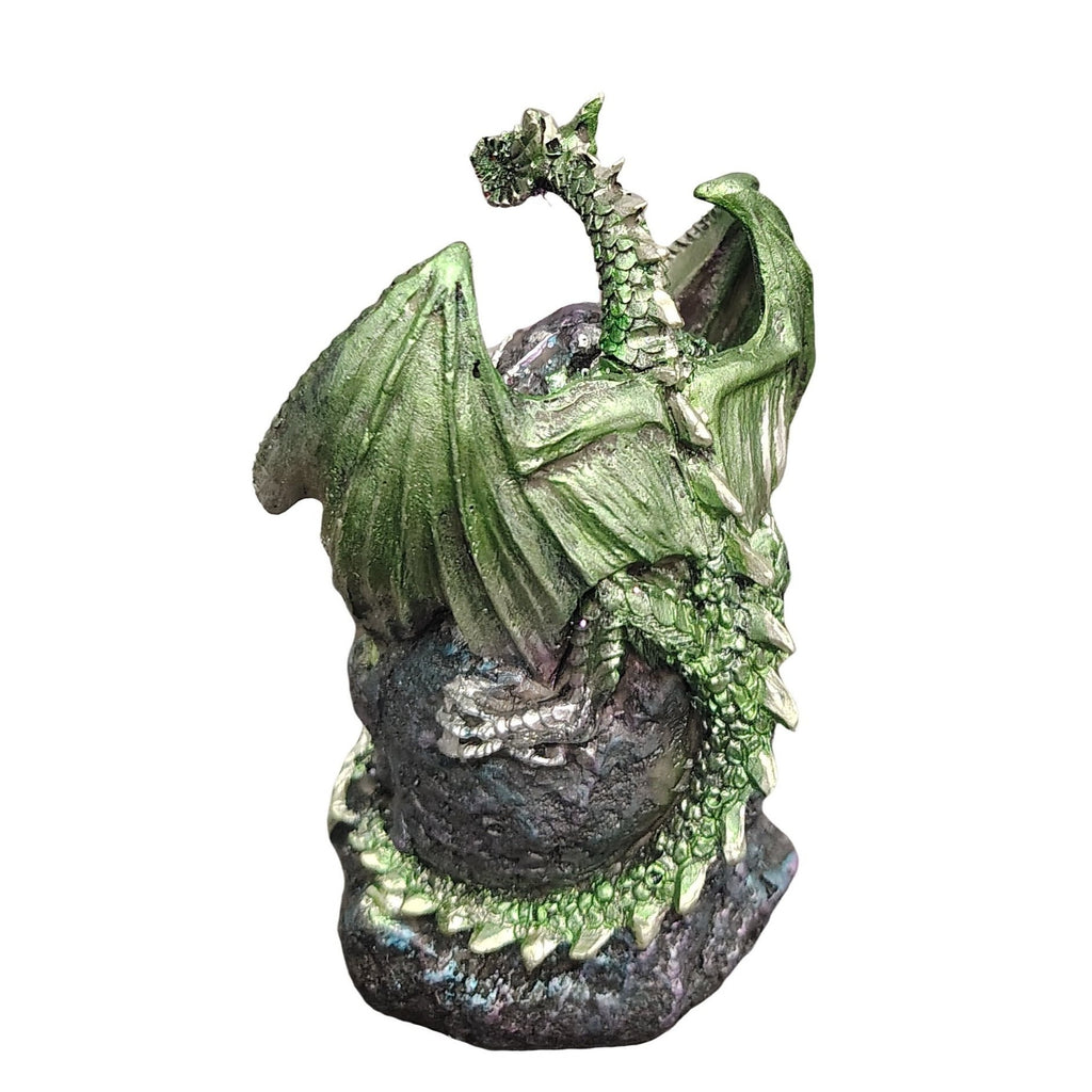 4" H Dragon Guarding Faux Crystal Cave Figurine Statue Home/Room Decor and Perfect Gift Ideas for House Warming, Holidays and Birthdays Great Collectible Addition