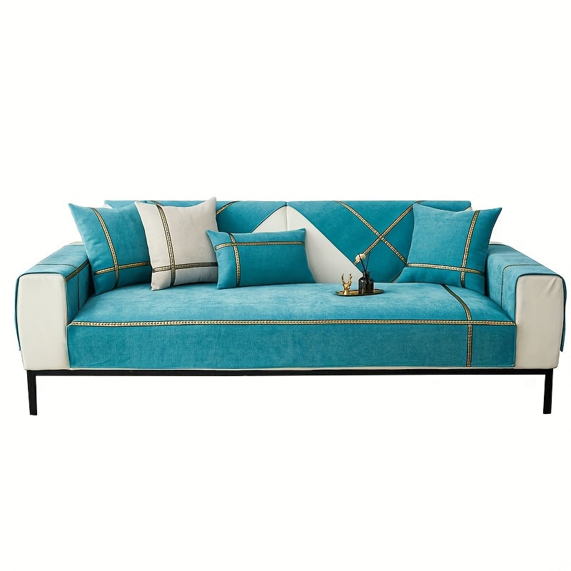 1pc of Elegant Sofa Cover, a Pet-Friendly Slipcover, Suitable for All Seasons, Made of Chenille, Designed to Protect Your Furniture in The Bedroom, Office, Or Living Room. (Pillowcases, Backrest, And Armrest Covers Are Sold Separately.)
