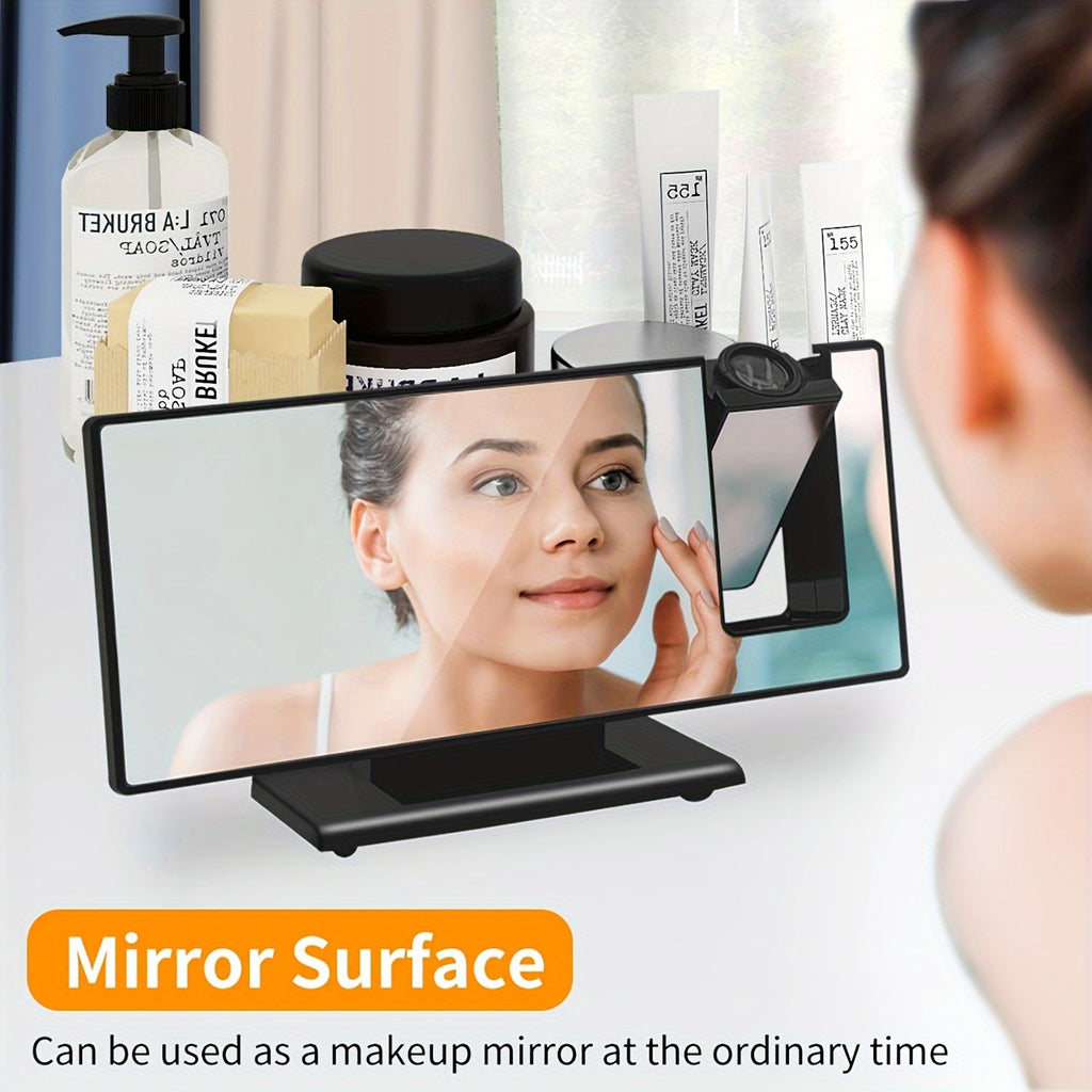 Multi-function Digital Alarm Clock with Large LED Mirror Screen, Temperature, Bedroom Date-Project Time and Alarm Clock