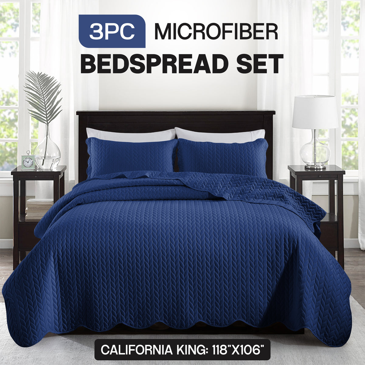 3pcs Bedspread Set Bedspreads with free Pillow Shams - Leaf Pattern Soft & Breathable Bedspread Lightweight Microfiber Bedspread - Modern Style Floral Pattern Coverlet For All Seasons - Christmas Gifts For Family And Friends (1 Bedspread, 1 Or 2 Pillow Sh