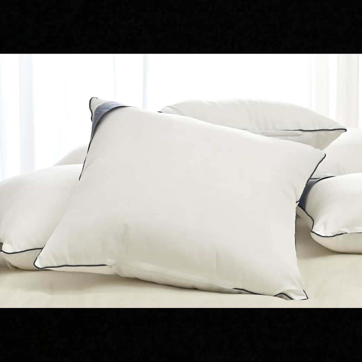 Square Throw Pillow Inserts, 4-Pack Fluffy Polyester Cushion Fillers with Piped Edges, Machine Washable for Sofa, Recliner and Bed Decor