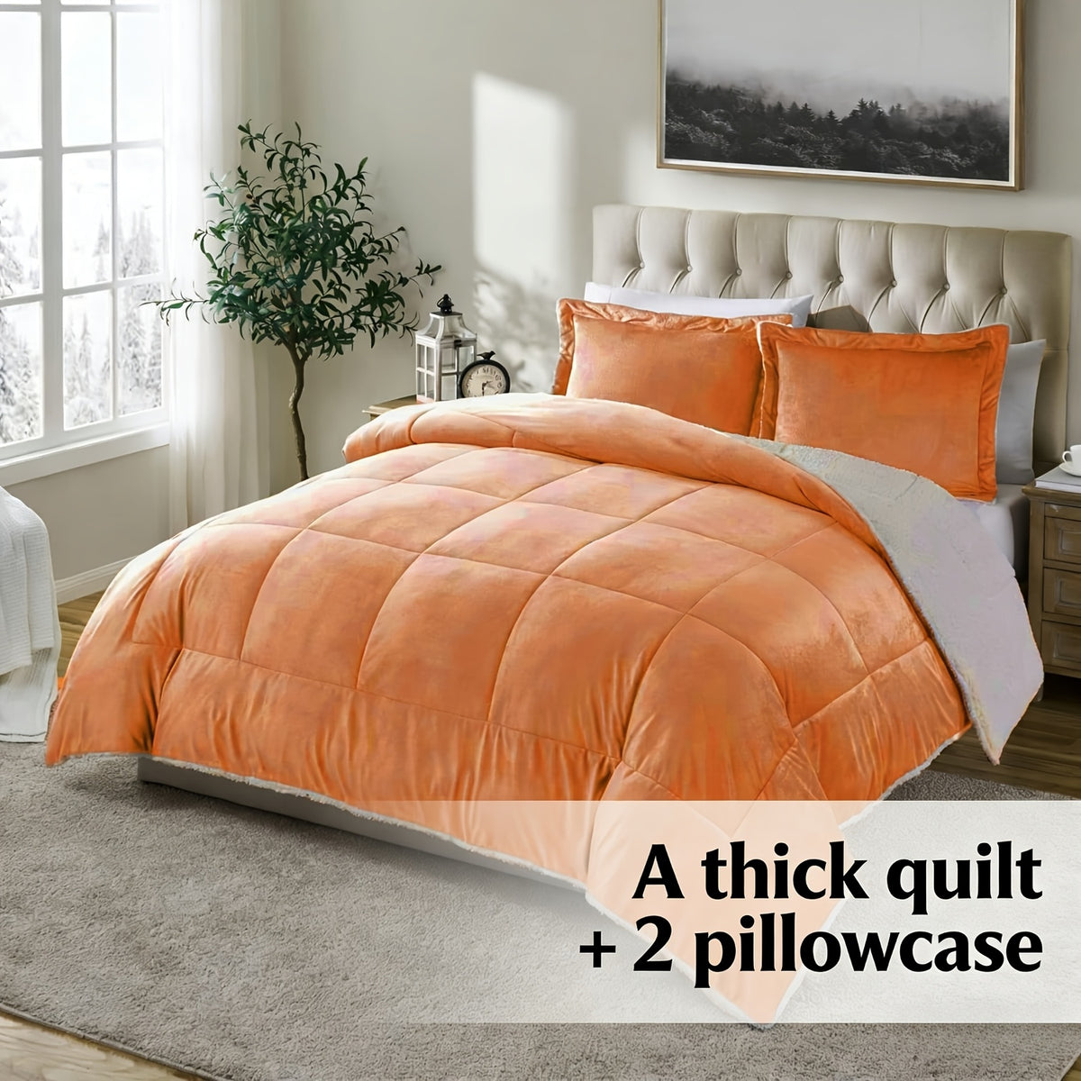 2/3 Pc Sherpa Fleece Blanket for Sofa and Bed, Extra Thick Plush Microfiber, Lightweight Reversible Soft Cozy Warm Luxury Bed Blanket, Single Double Bed Size