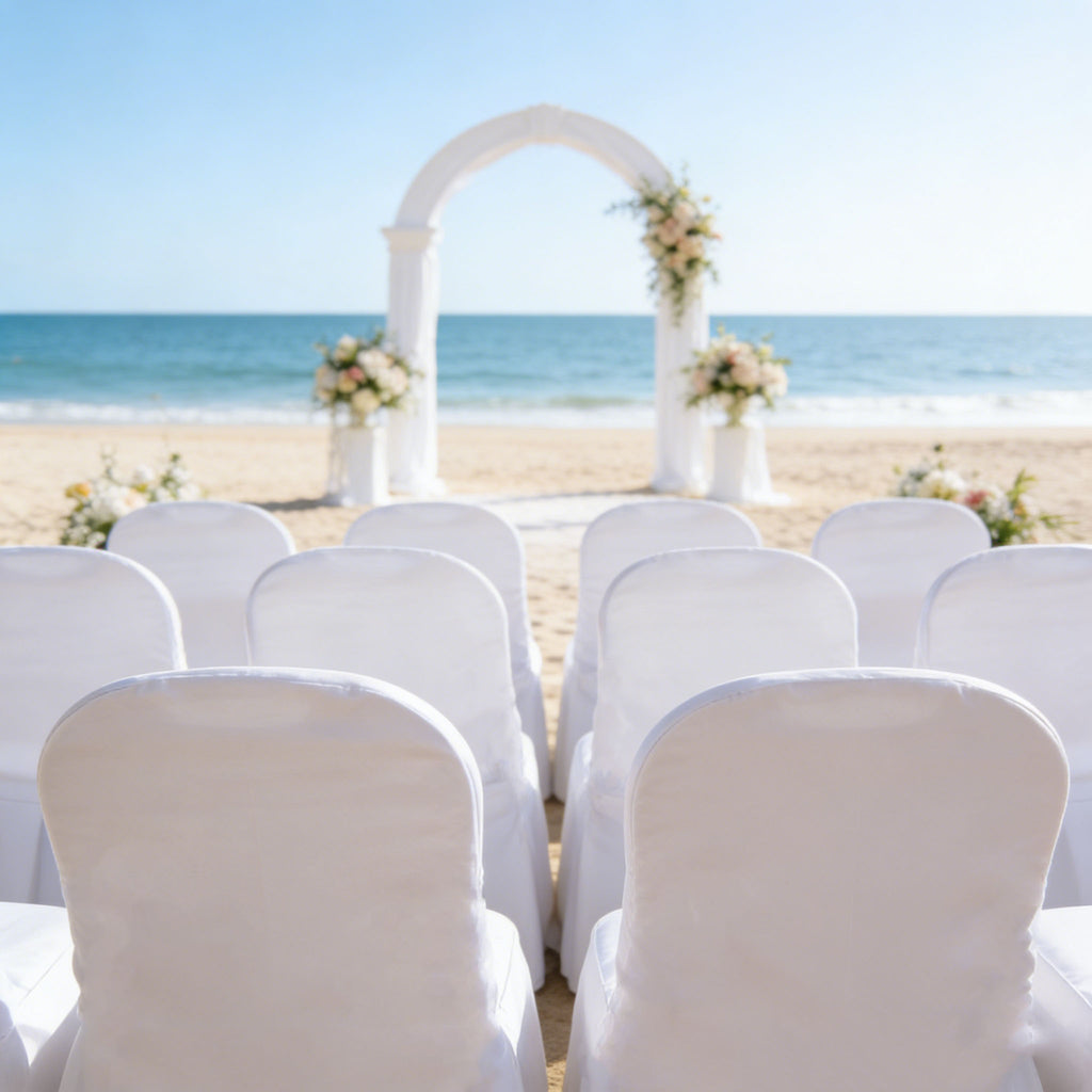 10/30/50/100pcs High-Quality Spandex Folding Chair Covers - Wedding Decorations Essential - Wedding Stuff, Perfect For Party Supplies, Birthday, Camping & Halloween Decor