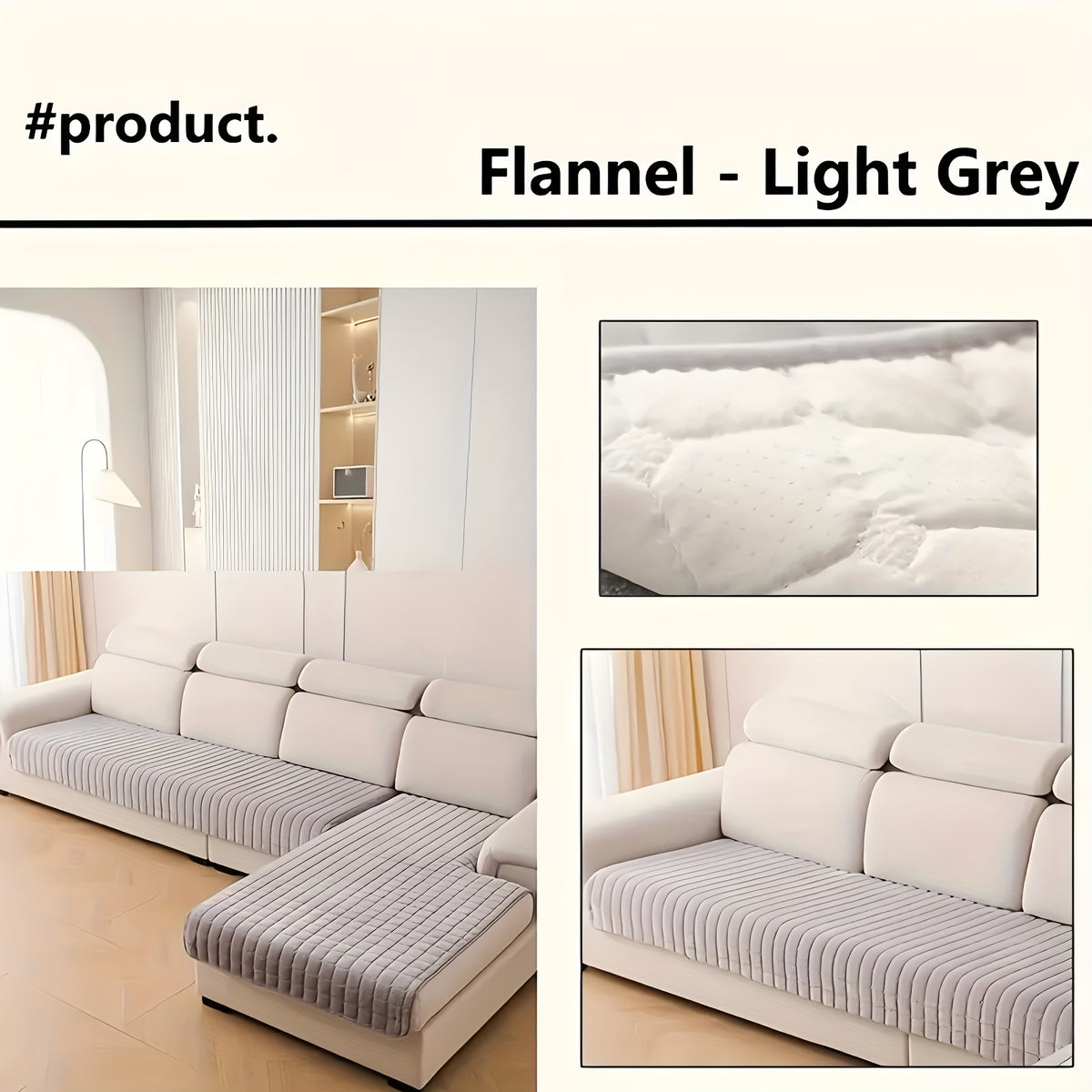 2pcs Quilted Sofa Cover, Flannel Velvet Polyester Jacquard, 450-500 g/㎡, Soft Durable Pet-friendly, Machine Washable, for Living Room Bedroom Office Home Decor