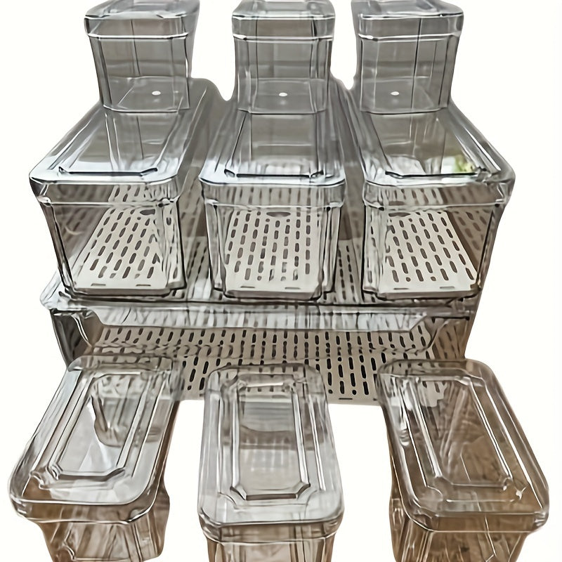 10-Pack Refrigerator Organizer Bins, Fridgeorganizers And Storage Clear, Stackable Fridgeorganizer with Lid, Bpa-Free Fruit Storagecontainers for Fridge, Kitchen, Food, Producevegetable