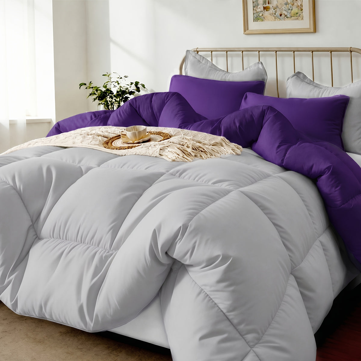 2/3pcs Solid-color Diamond-quilted Comforter Set. Easy Clean, Fabric Soft Breathable. Includes 1 Comforter, 1/2 Pillow Shams. Fits All Bed Sizes Matches Various Bedroom Decor. Suitable for All Seasons Ideal As A Gift, Include Random Color