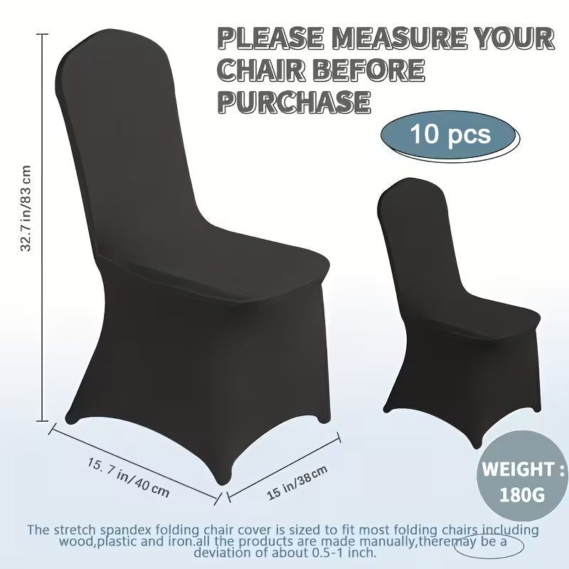 Banquet Chair Covers in Stretch Spandex, Black White or Red with 10 to 150 Piece Pack Options for Wedding Receptions, Holiday Parties and Business Events