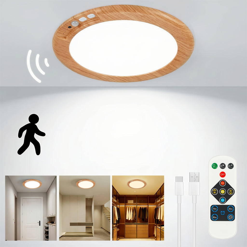 8/6/4/2/1Pack Rechargeable LED Ceiling Light with Motion Sensor, 3 Lighting Options, 10 Brightness Levels Battery Operated Closet Lights, Remote Control Dimmable Timing Motion Shower Lights for Living Bathroom Pantry Hallway Porch(3000K/4500K/6500K)