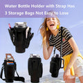 Water Bottle Organizer Pouch with Phone Pocket, Adjustable Accessory for 40 Oz Stainless Steel Mugs in Five Colors for Men and Women