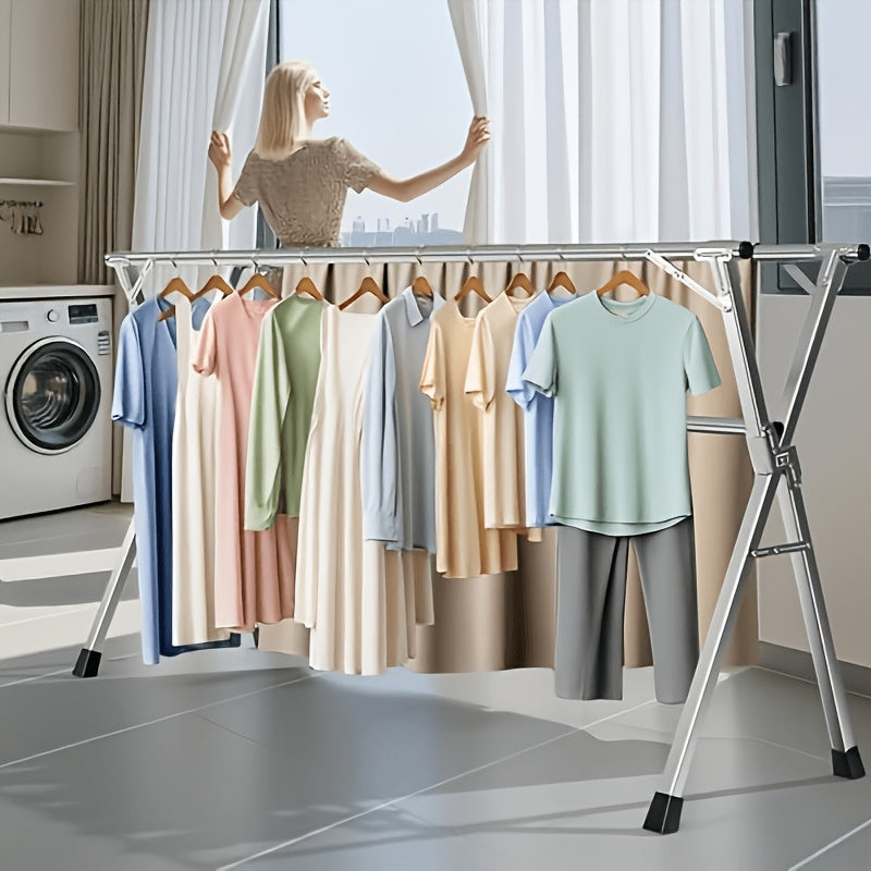 A Versatile Clothes Drying Rack Available in Three Sizes, 63", 78.7" And 95", Designed for Both Indoor And Outdoor Use. This Durable Metal Rack Is Collapsible And Features a Heavy-Duty Stainless Steel Clothesline, Drying Racks