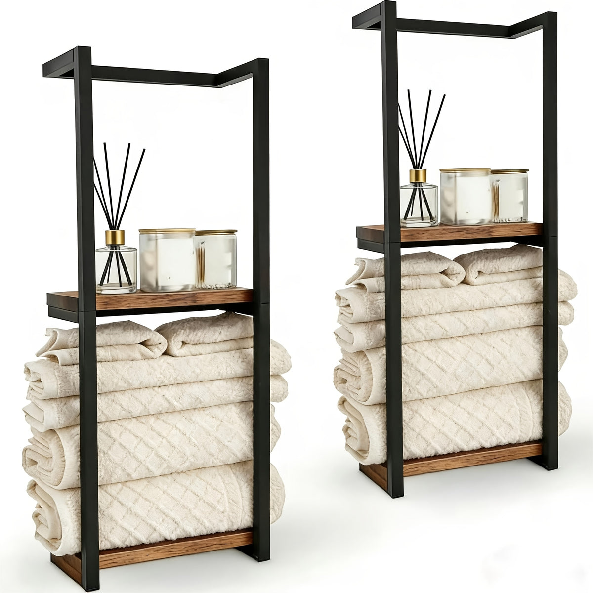 1Packs/2Packs 2 Layer Towel Storage Rack, Wall Hanging Towel Storage Rack, for home Decor Rack, Space Saving Organizer For Home Rooms, Bathrooms, Bedrooms