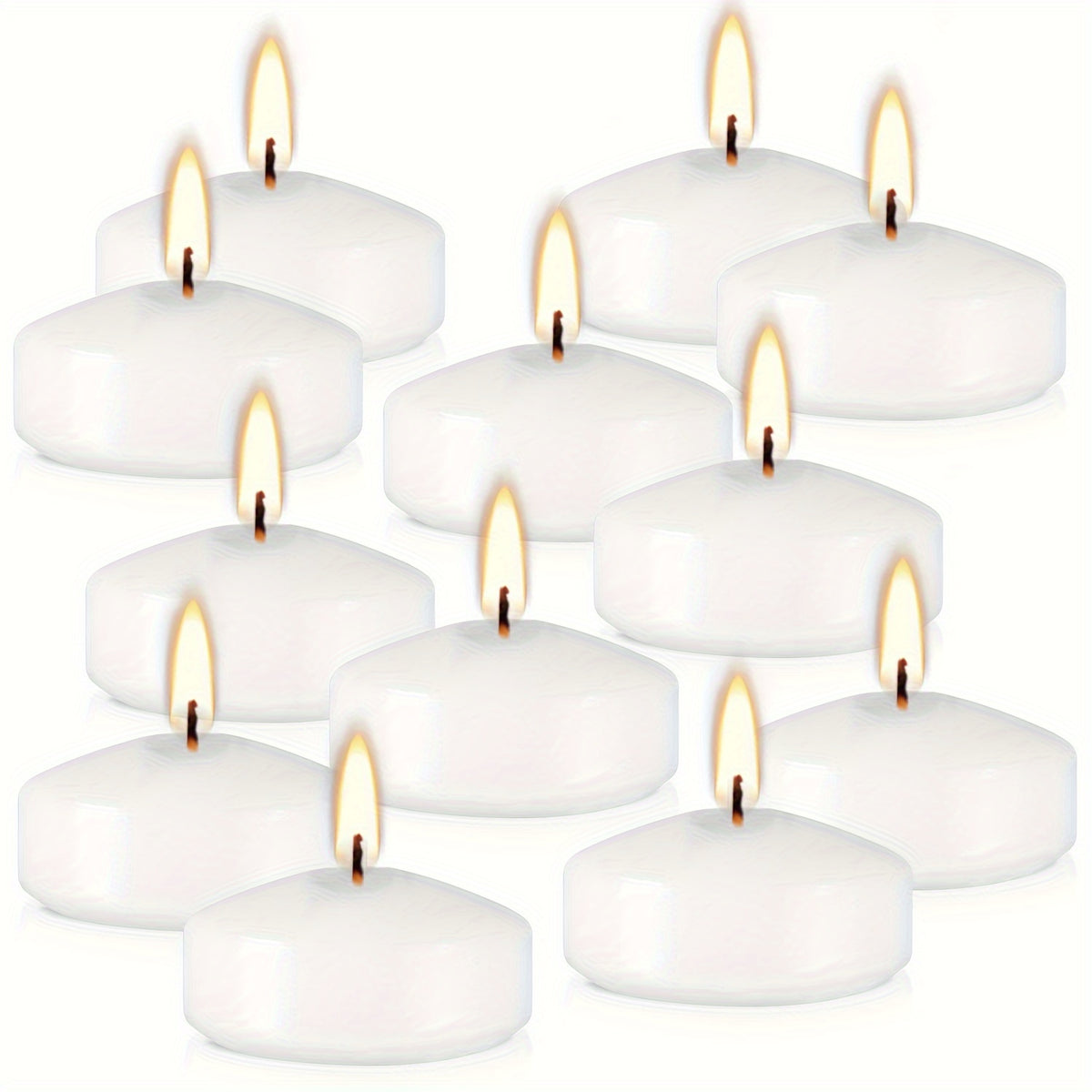 2-Inch 50-Pack Floating Candle (Approx. 1.97inch*0.79inch) Holiday Candles, Perfect for Weddings, Graduation Season, Back-to-School, Halloween, Christmas Decorations