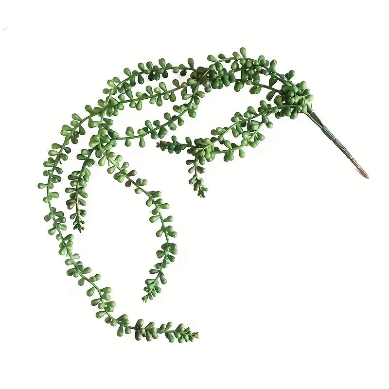 Lover'S Tears Artificial Succulent Hanging Plant - Realistic Plastic Pearl String With Green Cascading Chains For Wall, Home, Garden, Wedding & Halloween Decor - No Maintenance Indoor/Outdoor, Wedding Decor, Cascading Greenery, Flexible Arrangement
