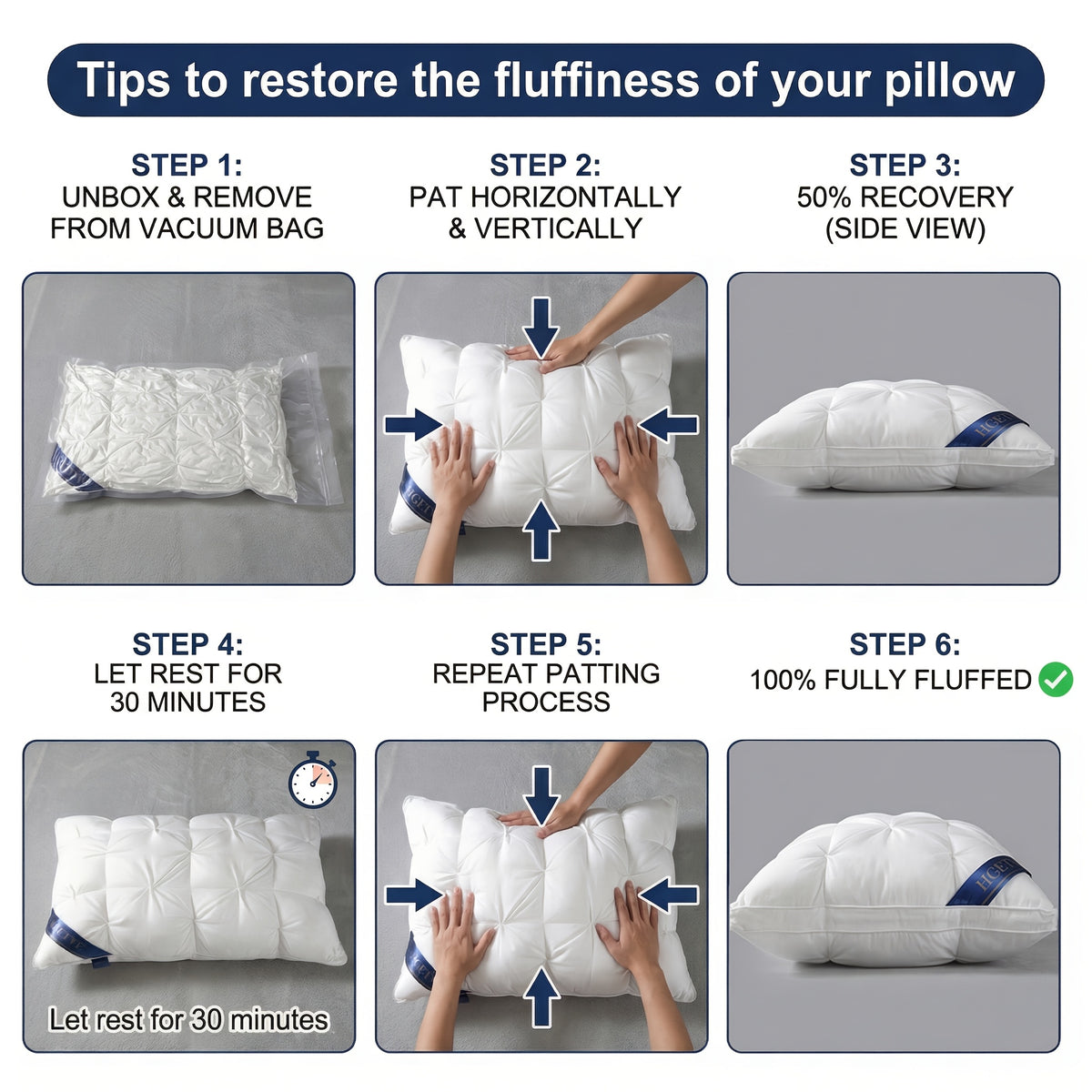 2pcs Luxury Hotel-quality Pillows, Deep Sleep Neck Pillow, High Fluffiness, Not Easy To Collapse, Suitable For All Seasons, Soft Fabric, Easy To Clean, Available In Multiple Colours And Sizes, Queen/King Size, Holiday Gift