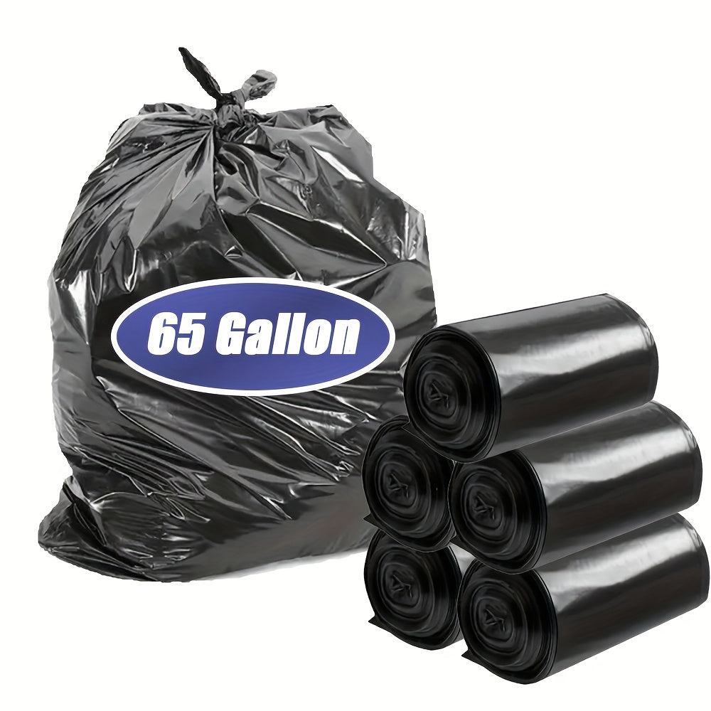 Black Disposable Large Garbage Bag in Kitchen Trash Can, Super Strong 65 Gallon Multi-Functional Cleaning Product for Industrial, Garden, Home, Business - Durable, Leak-Proof, Easy to Use