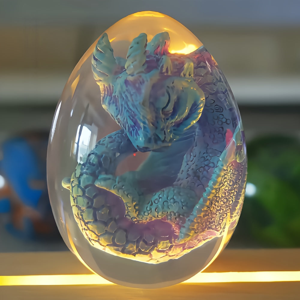Transparent Resin Statue Dragon Egg Dinosaur Souvenir Craft Home Decor Birthday Christmas New Year Gifts